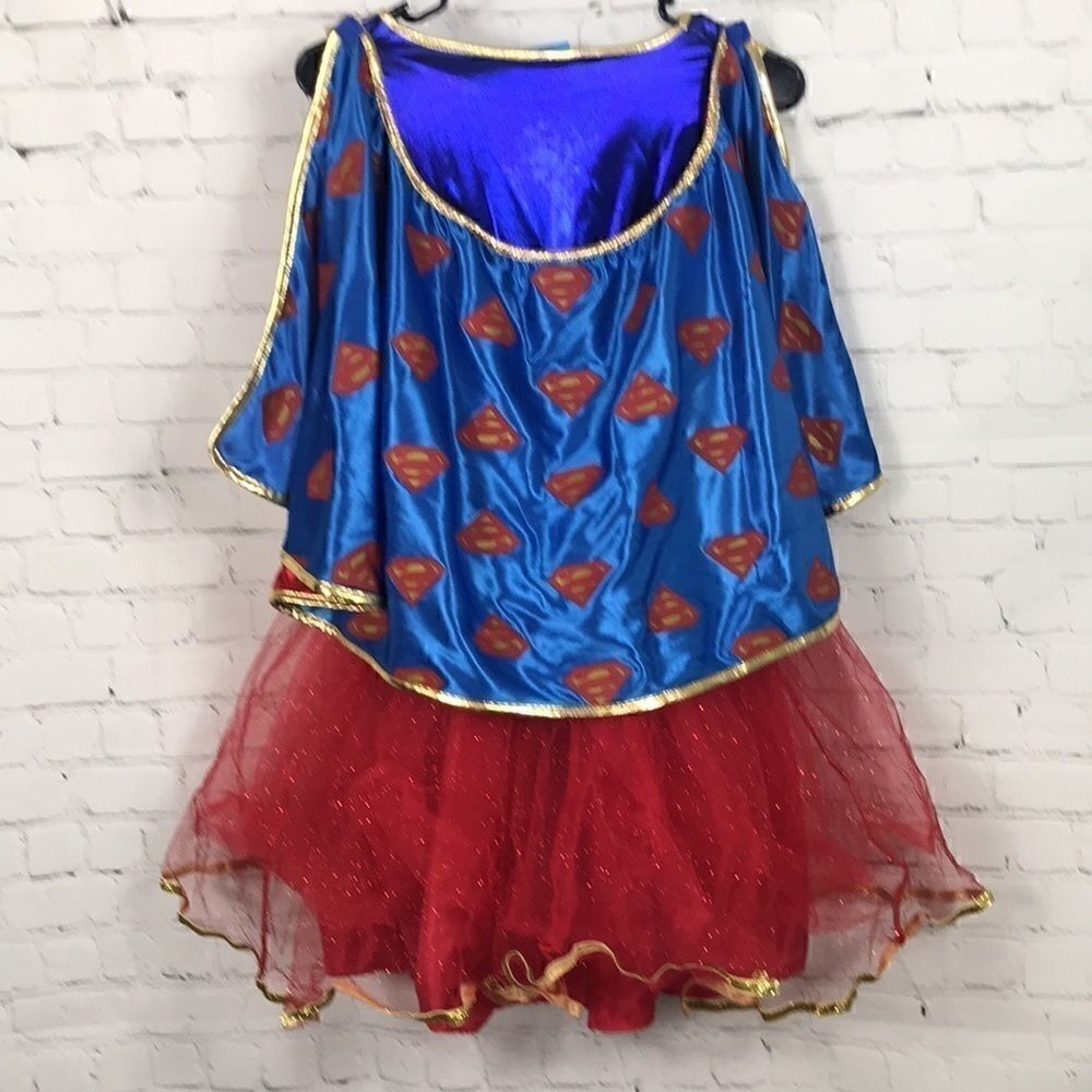 Rubies DC Supergirl Costume 13-14 Lg Cape GUC Halloween - Picture 7 of 9